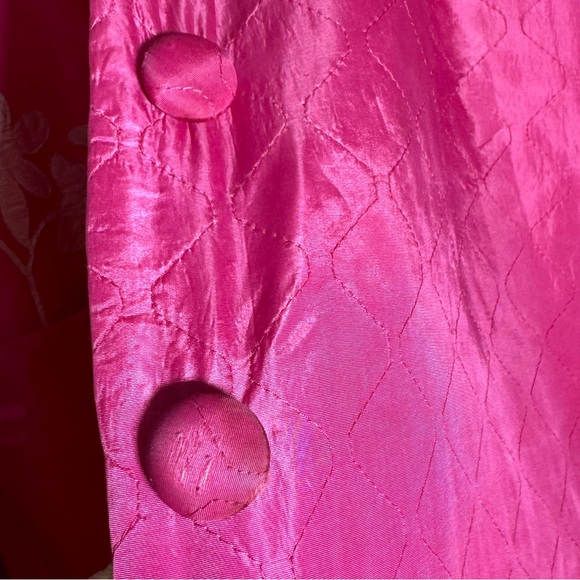 Vintage A Marfay Original Fuchsia Quilted Jacket Floral patch appliqué - Picture 15 of 15